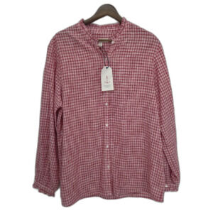 New Seasalt Cornwall Womens Garden Plot Shirt Button Front Red Check plaid US 14